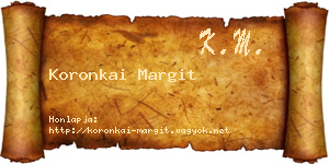 Koronkai Margit névjegykártya