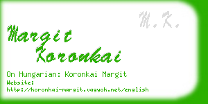 margit koronkai business card